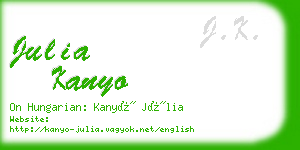julia kanyo business card